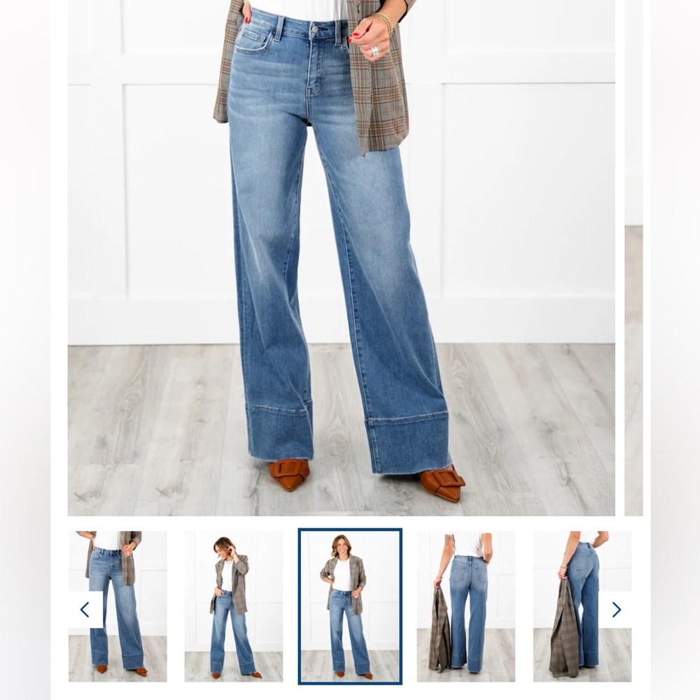 Vervet Blue Denim Wide Leg Jeans